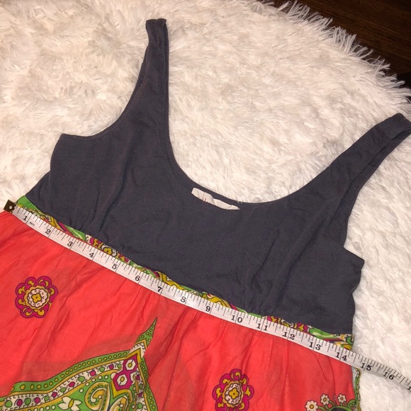 Anthropologie Lilka Long Gray Orange Multi Dress - Picture 4 of 6